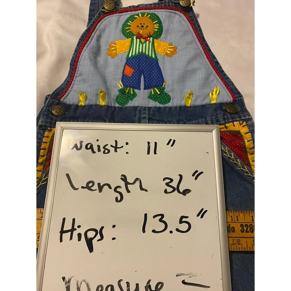 VTG OshKosh One-of-a-Kind Denim Kids Overalls‎ Quilted by Marti Michell Rare